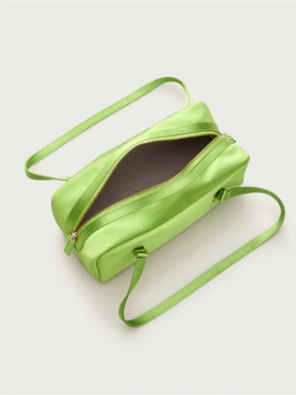 NWT! J. Crew Satin Rich Pear Green Delphine shoulder bag Gold Hardware #062